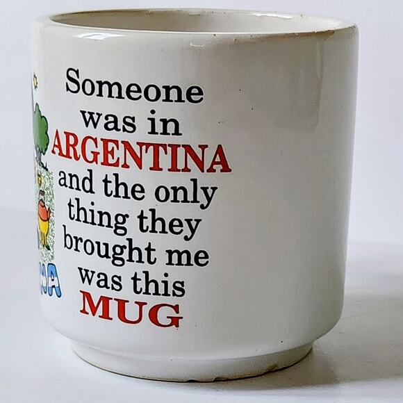 Vintage 80s Garfield Argentina Mug - 'Someone was in Argentina...' Souvenir Gift - Picture 5 of 12